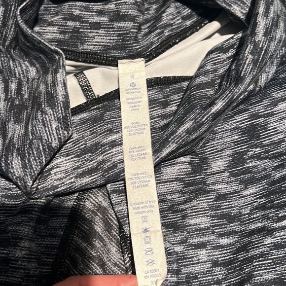 Lululemon Wunder Under Pant *Stirrup Dramatic Static White Black / Black C34 - Picture 11 of 12